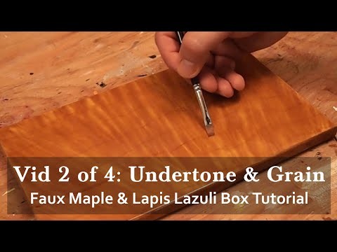 Faux Maple Wood Grain and Lapis Lazuli Inlay Gift Box Tutorial 2 of 4