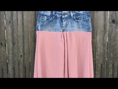 Make a Skirt from Jeans and a Bridesmaids Dress - DIY Style - Guidecentral