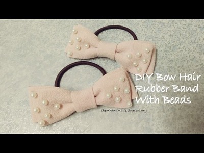 ShemHandmade - Diy Bow Hair Rubber Band with Beads