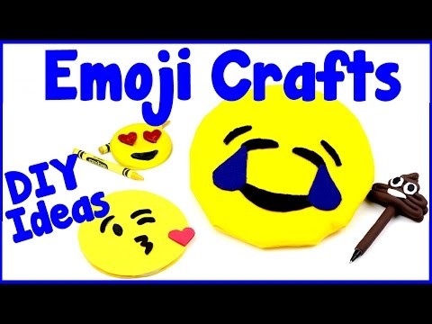 DIY Crafts: 4 Fun Emoji DIYs - School Supplies (Pens, Notebooks, Crayons, Pencil Case.Makeup Bag)
