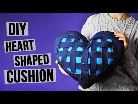 DIY Heart Shaped Denim Cushion