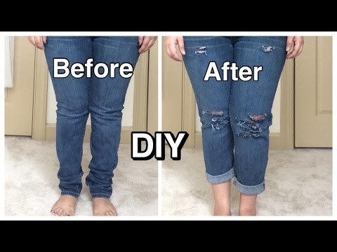 DIY: Ripped Jeans | HOW TO: DISTRESSED DENIM JEANS (EASY)