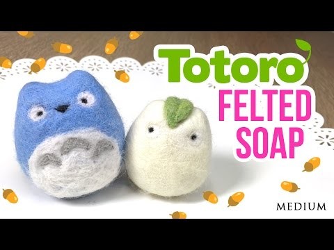 DIY Totoro Felted Soap - Make adorable soaps in ANY shape you like! (ASMR)