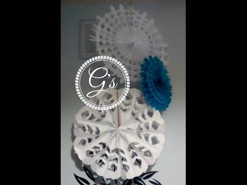 Paper bag hanging snowflake winter home decor with a booboo lol DIY.Tutorial