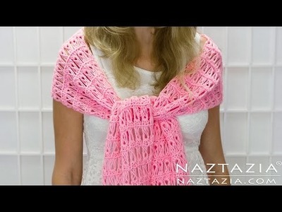 DIY Tutorial - How to Crochet Broomstick Lace Shawl Scarf Wrap - Right Left Hand
