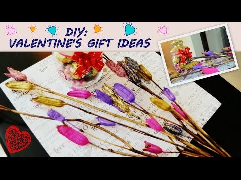 DIY: Valentine Gifts!! Dry flower bouquet and chocolate jar