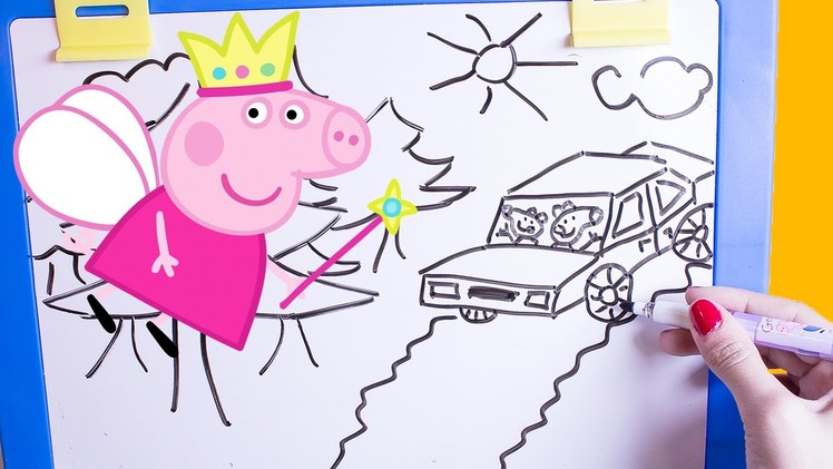 Peppa Pig Table Top Easel Chalkboard DIY Coloring Drawing Peppa Pig Toys
