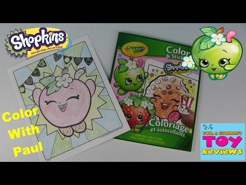 Shopkins Crayola Coloring Page | Apple Blossom DIY | Color With Paul | PSToyReviews