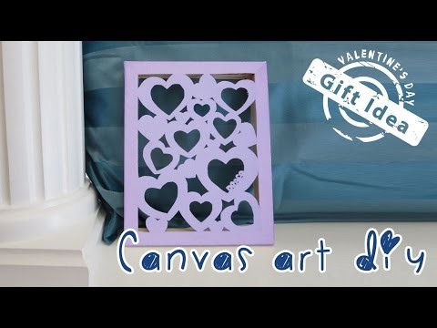 $1 Valentine's Day Gift Idea | Canvas Cut Out Art | Sunny DIY