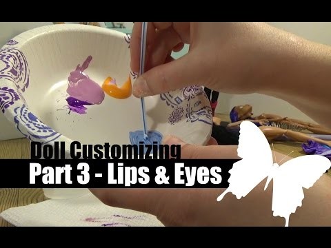 Doll Customizing Part 3 - Lips & Eye Painting | How to DIY | Monster High | Ever After High