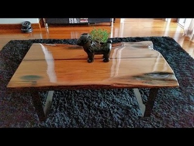 DIY Hardwood Coffee Table made out of recycled wood