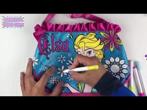 DISNEY FROZEN PRINCESS ELSA Unboxing and DIY Color 'N Style Fashion Purse Activity