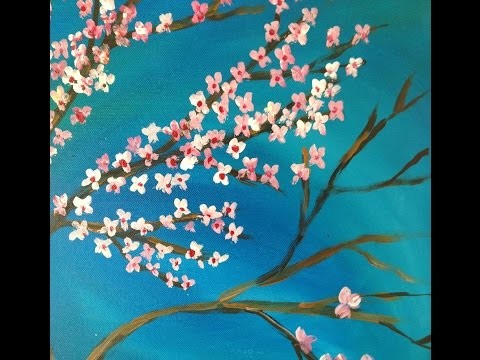 DIY : Acrylic Painting of Japanese Cherry Blossoms