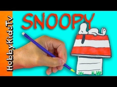 Easy Quick Draw Snoopy from The Peanuts Movie! DIY How to by HobbyKidsTV