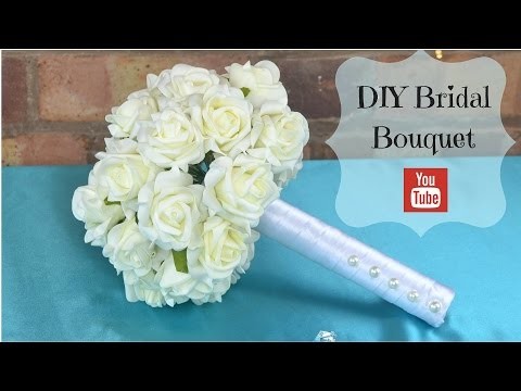 DIY Bridal Bouquet: How to create your own bridal wedding flowers bouquet using foam flowers.