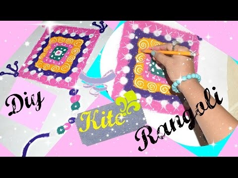 DIY Easy Kite Rangoli with simple technique| Panthang | Sankranthi Muggulu. Kolam