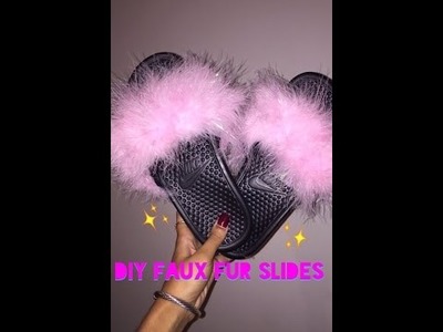 DIY Faux Fur Slides♥