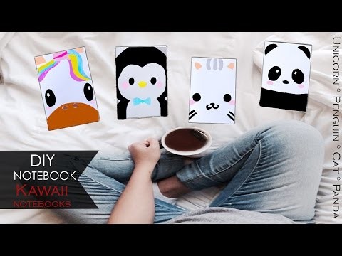 DIY Notebook ≀ Unicorn Penguin Cat Panda Kawaii Notebooks