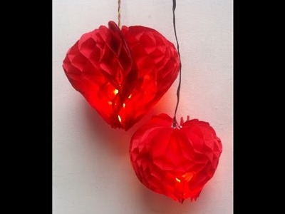 DIY Valentine's day Hanging Heart Shape Lights