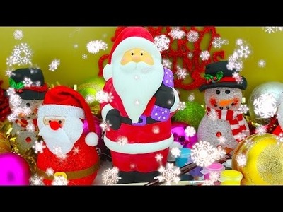 Painting Santa Claus Father Christmas Figurine with Watercolor! Jingle Bells Song! DIY