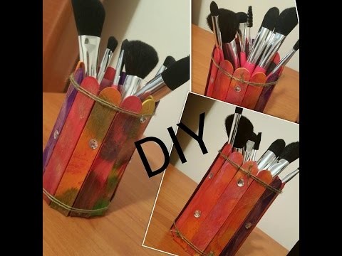 Popsicle Stick Craft Idea | DIY Makeup brush.Pencil Holder