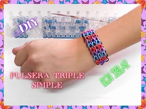 Tutorial: Pulsera Triple Simple de gomas con telar