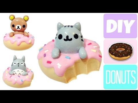 DIY Donut Rilakkuma, Pusheen & Totoro | Polymer Clay & Cold Porcelain