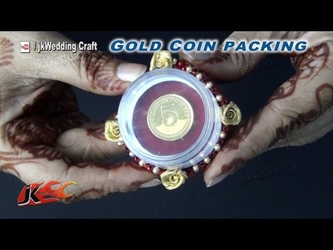 DIY Gold Coin packing for Gifting in wedding Trousseau, baby shower | How to | JK Wedding Craft 056