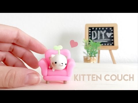 DIY Kitten Couch Polymer Clay tutorial