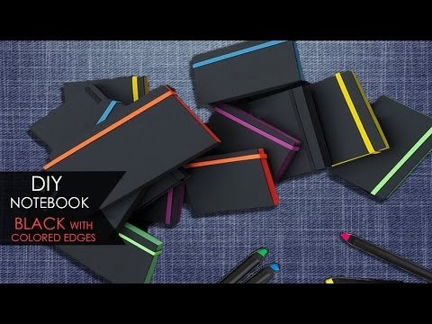 DIY Notebook ❑ Nero con bordi colorati | Black with colored edges