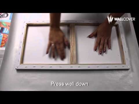 Stick wallpaper on canvas with wooden frame – DIY instruction