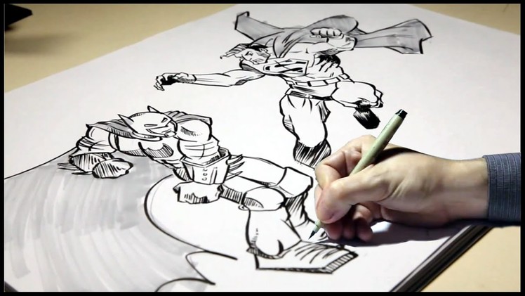 Desenhando Batman X Superman  (How To Draw Batman X Superman)