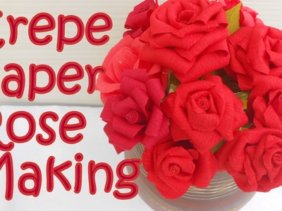 DIY How to make Crepe Paper Rose Flower | Crepe paper rose step by step # DIY | Craft for kids