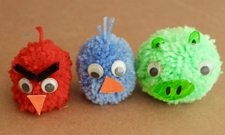 Easy craft: How to make Angry Birds pom poms
