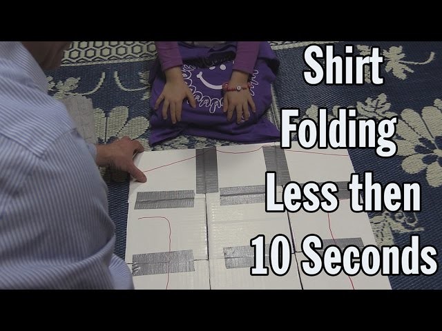 How a young Engineer folds a T-Shirt using cardboard template in less then 10 seconds