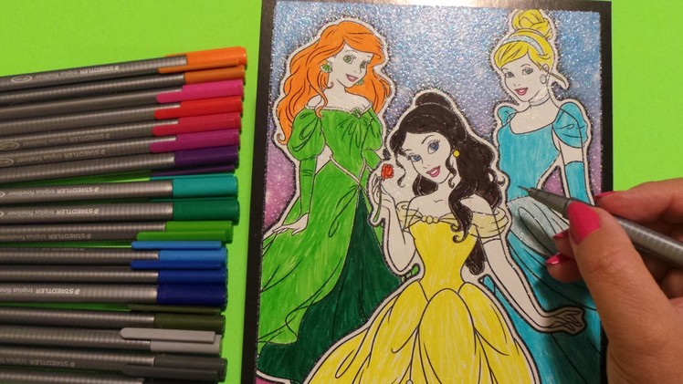 How To Basic - Colour Disney Princess Ariel, Belle and Cinderella