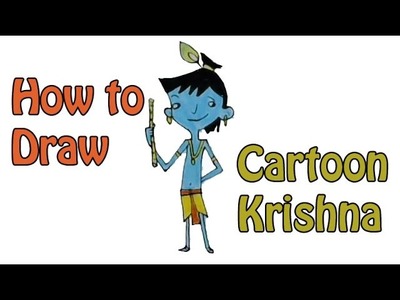 How to draw Cartoon Krishna | Easy step-by-step drawing for kids