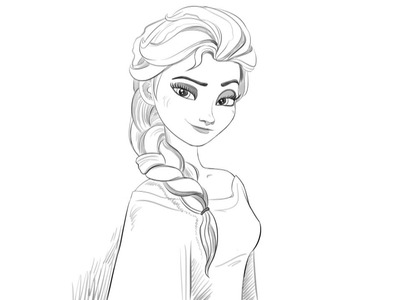 How to draw Elza from Frozen