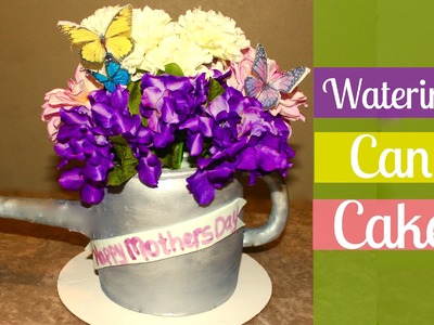 How to Make a Flower filled Watering Can Cake