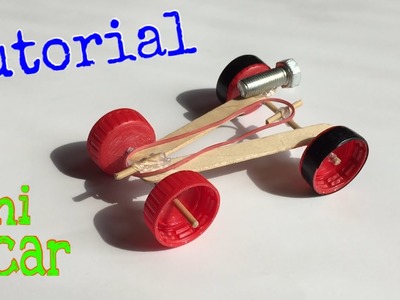 How to Make a mini Rubber band Car - (Homemade Toy) - Tutorial
