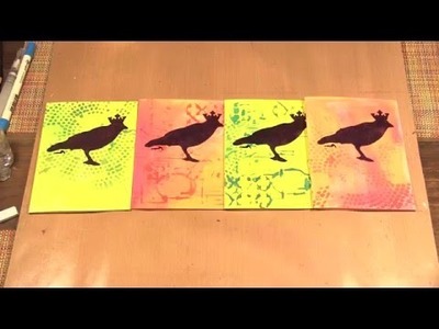 How to make a quick card using Paints and Stencils