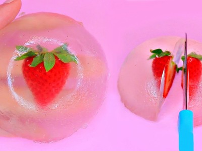 How to make Edible Strawberry RAINDROP CAKE - Mizu Shingen Moch iWater Cake (Ooho)