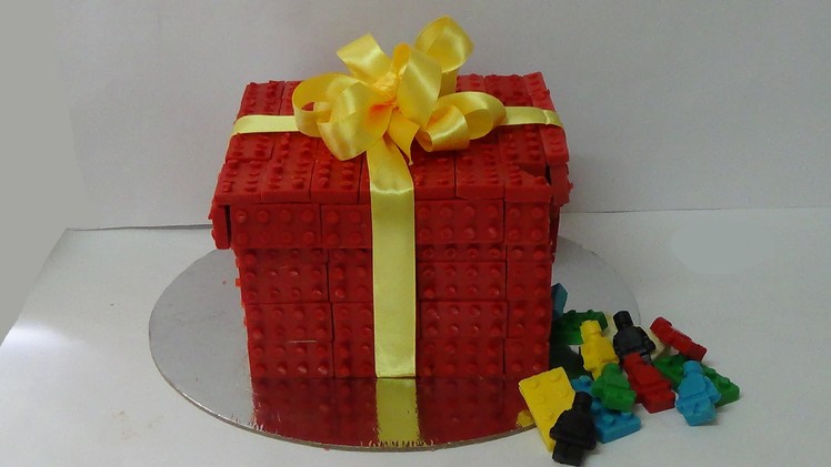 How to make lego present pinata cake