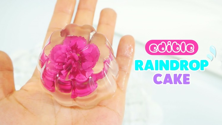 How to make RAINDROP CAKE  - Flower Water Cake  (Edible Ooho & Edible Flower )