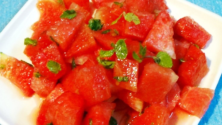 How to Make Watermelon Salad very easily - Summer Salad Recipe By Indian Healthy Cooking