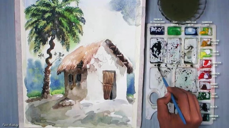 How to Paint A Primitive House in Watercolor