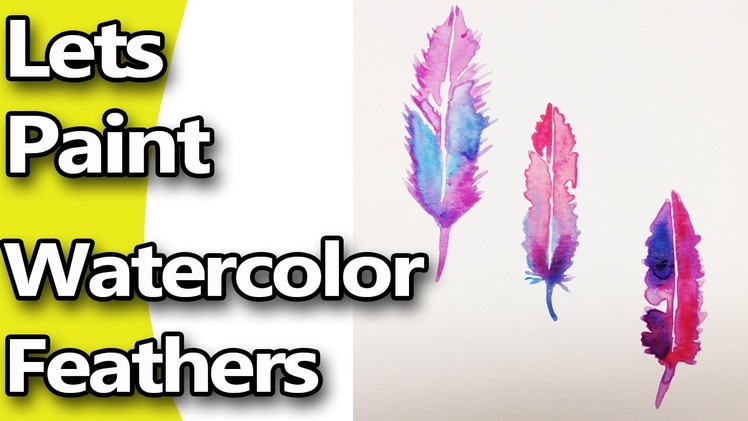 How to Paint Easy Watercolor Feathers