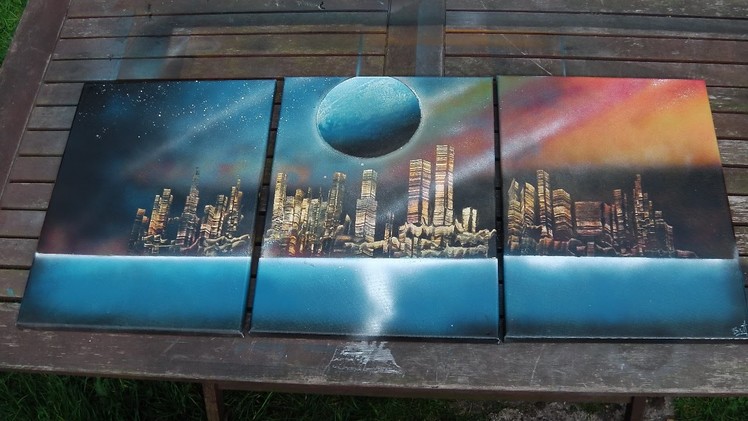 How to Spray Paint Art - 3 Canvas Painting
