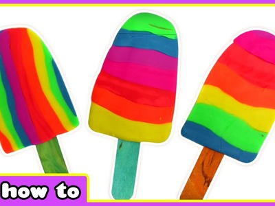 Play Doh Rainbow Ice Cream Popsicle - Play Doh Creations By HooplaKidz How To