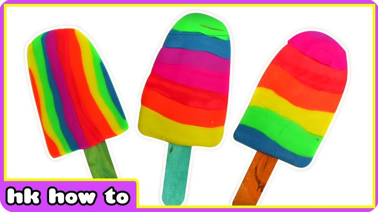 Play Doh Rainbow Ice Cream Popsicle - Play Doh Creations By HooplaKidz How To
